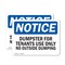 Signmission Dumpster For Tenants Use Only Sign With Symbol, 14 in W x Rectangle, Vinyl Decal OS-2PACK-NS-D-1014-L-15542 - alternate 1